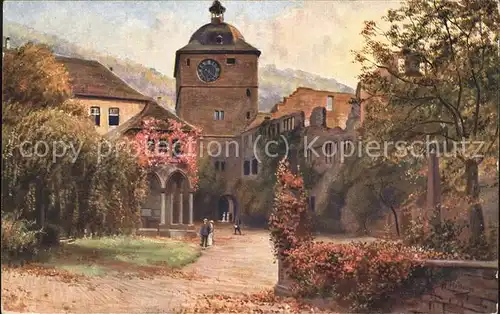 Hoffmann Heinrich Schloss Heidelberg Wartturm Ruprechtsbau Nr. 122 Kat. Kuenstlerkarte