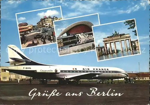 Flugzeuge Zivil Air France Berlin Brandenburgertor Kat. Flug