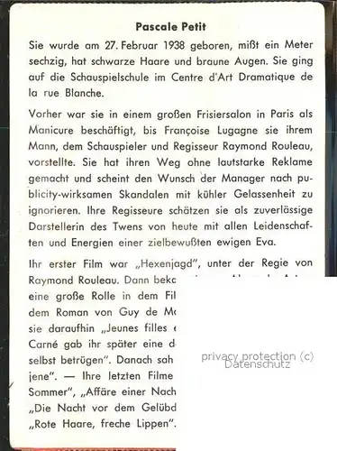 Verlag UFA Nr. 59 Pascale Petit  Kat. Kino und Film