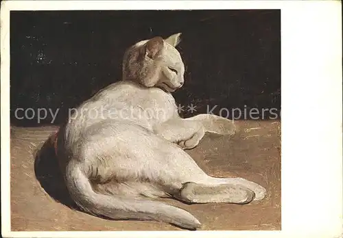 Kuenstlerkarte Theodore Gericault Katze Kat. Kuenstlerkarte