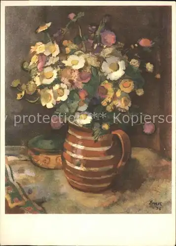 Kuenstlerkarte O. Ernst Bauernstrauss Blumen  Kat. Kuenstlerkarte
