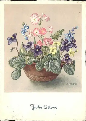 Kuenstlerkarte C. Staehle Nr. 291 Ostern Blumen Veilchen  Kat. Kuenstlerkarte