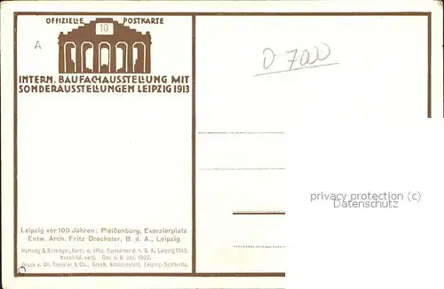 Kuenstlerkarte Doerffel H. Pleissenburg Exerzierplatz Kat. Kuenstlerkarte