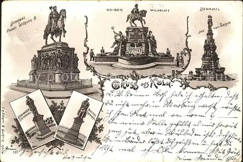Denkmal Friedrich Wilhelm III. Jan von Werth Koeln  / Denkmaeler /