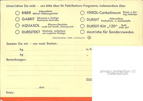 Werbung Reklame Bautenschutz Firma Gustav A. Braun Koeln  Kat. Werbung