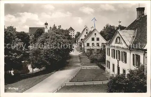 Wolfegg Strassenpartie Kirchturm Kat. Wolfegg