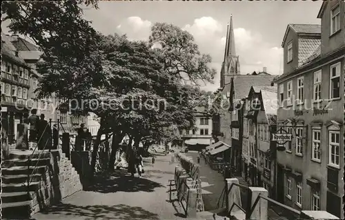 Marburg Lahn Steinweg Innenstadt Kirchturm Apotheke Kat. Marburg