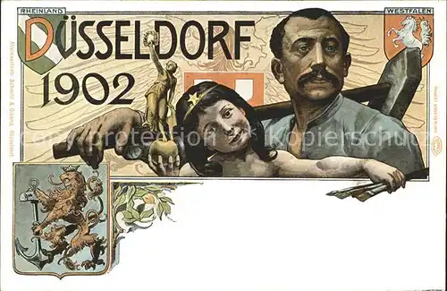 Duesseldorf Industrie und Gewerbeausstellung 1902 Wappen Kat. Duesseldorf