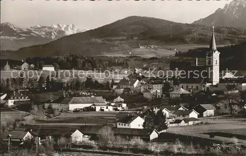 Teisendorf Oberbayern Ortsansicht mit Kirche Alpenblick Kat. Teisendorf