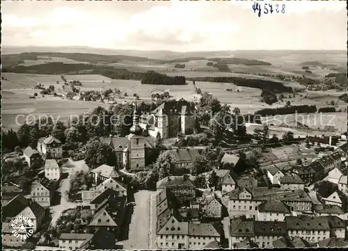 Schauenstein Ortsansicht mit Schloss Frankenwald Fliegeraufnahme Kat. Schauenstein