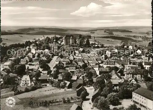 Schauenstein Ortsansicht mit Schloss Frankenwald Fliegeraufnahme Kat. Schauenstein