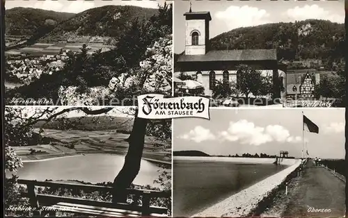 Foerrenbach Foerrenbachtal Dorfplatz Kirche Seeblick Stausee Obersee Kat. Happurg