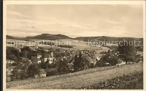 Gersfeld Rhoen Ortsansicht mit Schneeberg und Feldberg Serie Die schoene Rhoen Kat. Gersfeld (Rhoen)