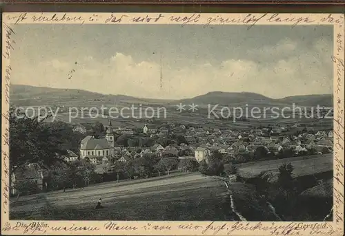 Gersfeld Rhoen Ortsansicht mit Kirche Kat. Gersfeld (Rhoen)