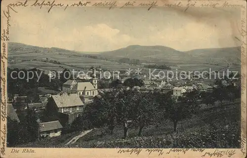 Gersfeld Rhoen Ortsansicht mit Kirche Kat. Gersfeld (Rhoen)