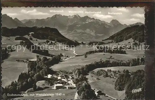 Essbaum Evenhausen Oberbayern Panorama mit Wendelstein Bayerische Voralpen Fliegeraufnahme Kat. Amerang