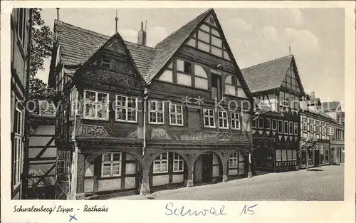 Schwalenberg Rathaus historisches Gebaeude Fachwerkhaus Schnitzereien 16. Jahrhundert Kat. Schieder Schwalenberg
