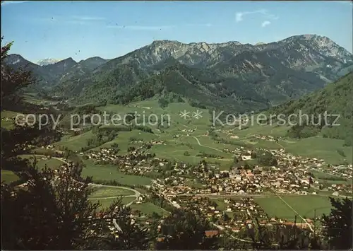 Ruhpolding Panorama mit Hochfelln und Kaisergebirge Kat. Ruhpolding