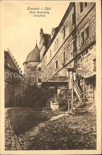 Kronach Oberfranken Feste Rosenberg Schlosshof Kat. Kronach