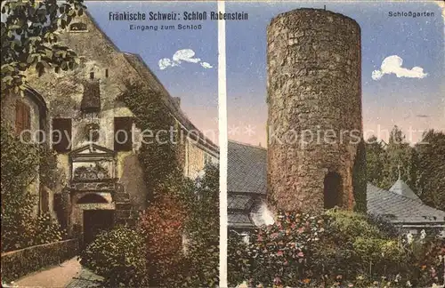 Fraenkische Schweiz Schloss Rabenstein Schlossgarten Kat. Pottenstein