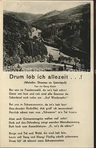 Kronach Oberfranken Rodachtal Drum lob ich allezeit Melodie Kat. Kronach