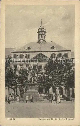 Hanau Main Rathaus Brueder Grimm Denkmal Kat. Hanau