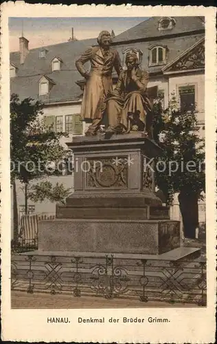 Hanau Main Denkmal der Brueder Grimm Kat. Hanau