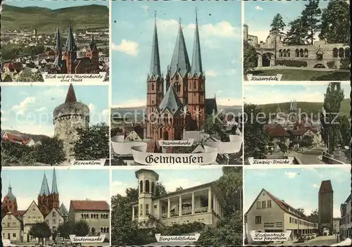 Gelnhausen Herenturm Untermarkt Kaiserpfalz Kinzig Bruecke  Kat. Gelnhausen