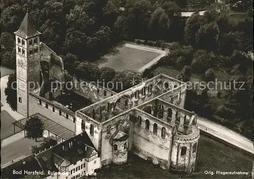 Bad Hersfeld Ruine Stiftskirche Fliegeraufnahme Kat. Bad Hersfeld