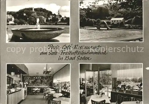 hf04982 Bad Soden Taunus Parkcafé Restaurant am Sole-Freiluftschwimmbad Kategorie. Bad Soden am Taunus Alte Ansichtskarten