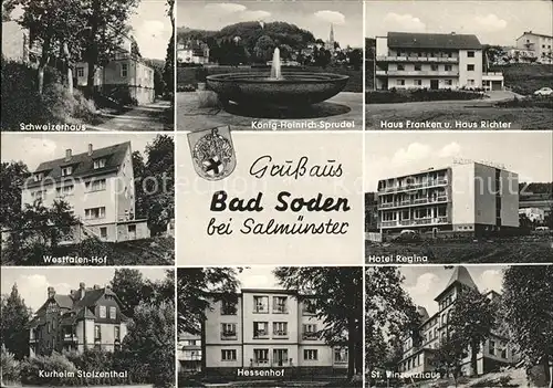 Bad Soden Salmuenster Schweizerhaus Koenig Heinrich Sprudel Hotel Regina  Kat. Bad Soden Salmuenster