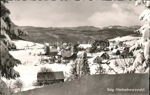 Saig Schwarzwald Panorama im Schnee Kat. Lenzkirch