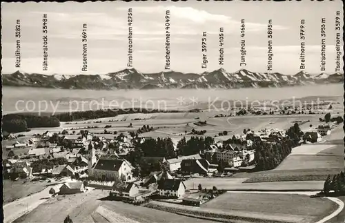 Hoechenschwand Panorama mit Alpenkette Kat. Hoechenschwand