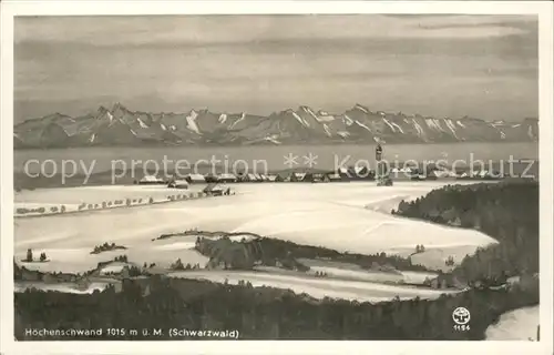 Hoechenschwand Panorama im Schnee mit Alpen Kat. Hoechenschwand
