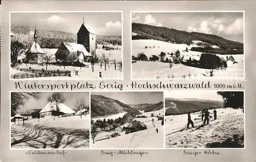 Saig Schwarzwald Ansichten im Schnee Ski Kat. Lenzkirch