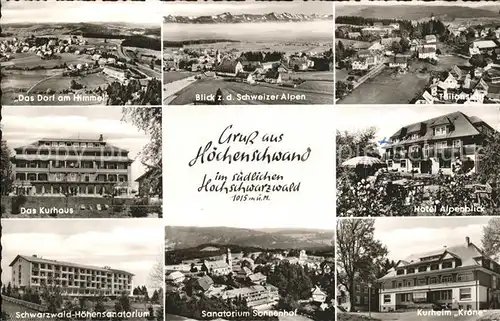 Hoechenschwand Hotel Alpenblick Kurhaus Kurheim Krone Kat. Hoechenschwand