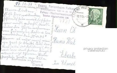 Falkau Landkarte 3 Seenbahn Titisee Schluchsee Feldberg Kat. Feldberg (Schwarzwald)