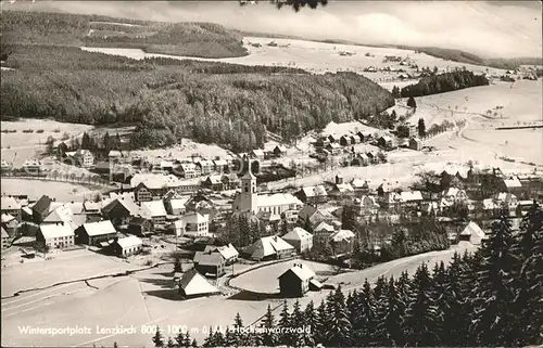 Lenzkirch Panorama im Schnee Kat. Lenzkirch