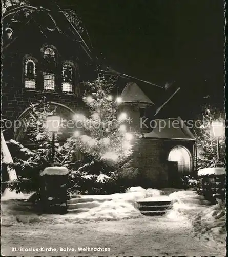 St Blasien St. Blasius Kirche Balve im Schnee Weihnachten Kat. St. Blasien