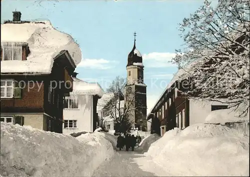 Hoechenschwand Ort Kirche im Schnee Kat. Hoechenschwand
