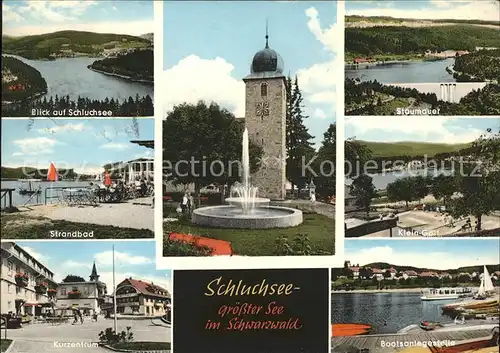 Schluchsee Panorama mit See Staumauer Minigolf Kurzentrum Strandbad Kat. Schluchsee