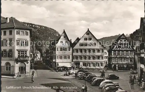 hf05539 Urach Bad Marktplatz Autos Kategorie.  Alte Ansichtskarten