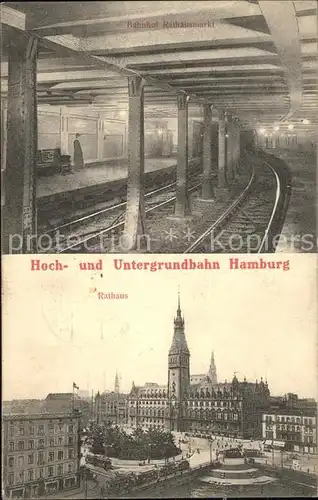 Hamburg Hoch  Untergrundbahn Rathaus Bahnhof Kat. Hamburg