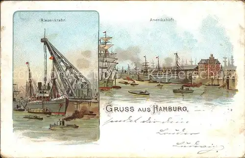 Hamburg Amerikahoeft Riesenkrahn Kat. Hamburg