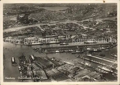 Hamburg Deutschlands groesster Hafen Fliegeraufnahme Kat. Hamburg