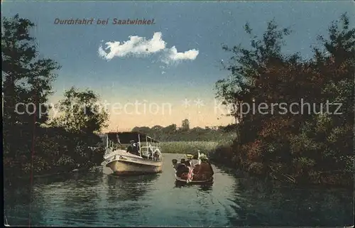 Berlin Durchfahrt bei Saatwinkel Fluss Ruderboot  Kat. Berlin