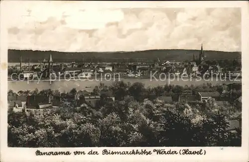 Werder Havel Panorama von der Bismarckhoehe Kat. Werder