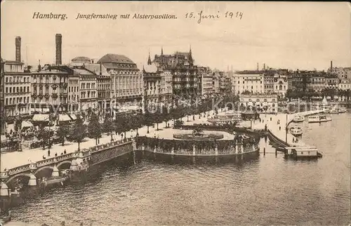 Hamburg Jungfernstieg Alsterpavillon  Kat. Hamburg