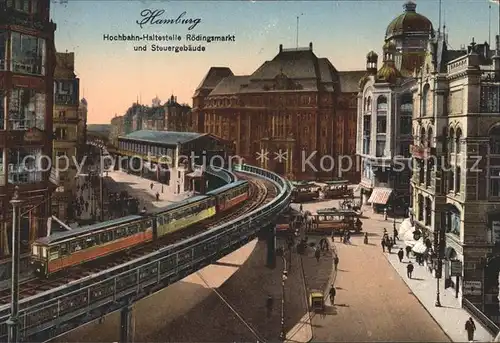 Hamburg Hochbahn Strassenbahn Roedingsmarkt Steuergebaeude Kat. Hamburg