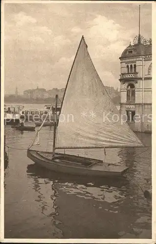 Hamburg Segeljolle am Alster Cafe Kat. Hamburg